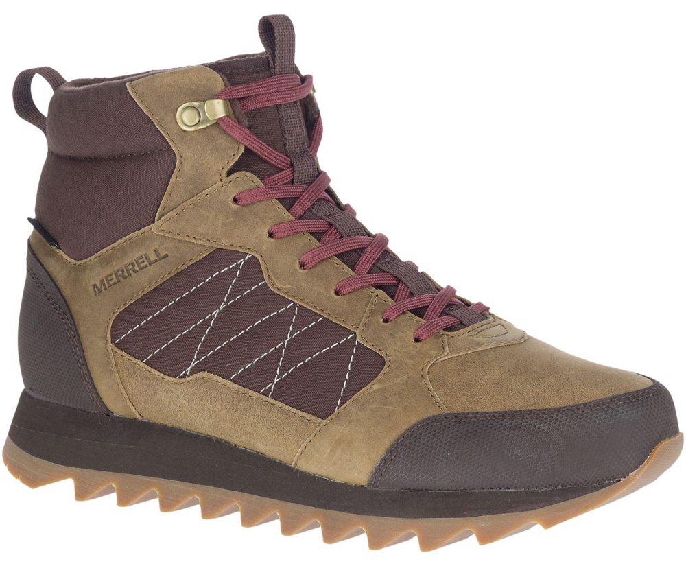 Merrell Boots Brown - Alpine Mid Polar Waterproof - Mens 97SURVWXE